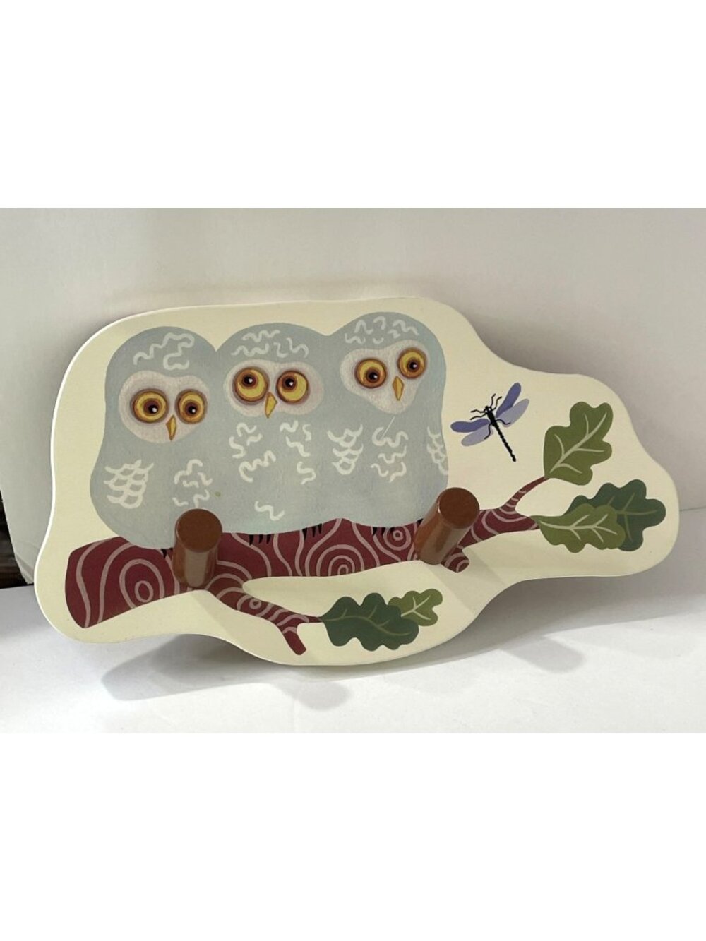 IKEA Vandring Owl Wooden Kids Wall Hanger Peg Rack